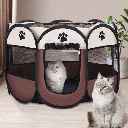 the DOGGY PLAYPEN - Portable Foldable Pet Tent Kennel, Octagonal Fence Puppy Shelter, Easy to Use Outdoor Easy Operation Large Dog Cages, Cat Fences