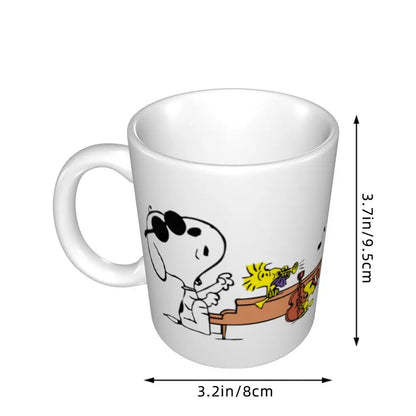 Manga Snoopy Woodstock Cartoon Dog Coffee Mug DIY Customized Ceramic Tea Milk Mug