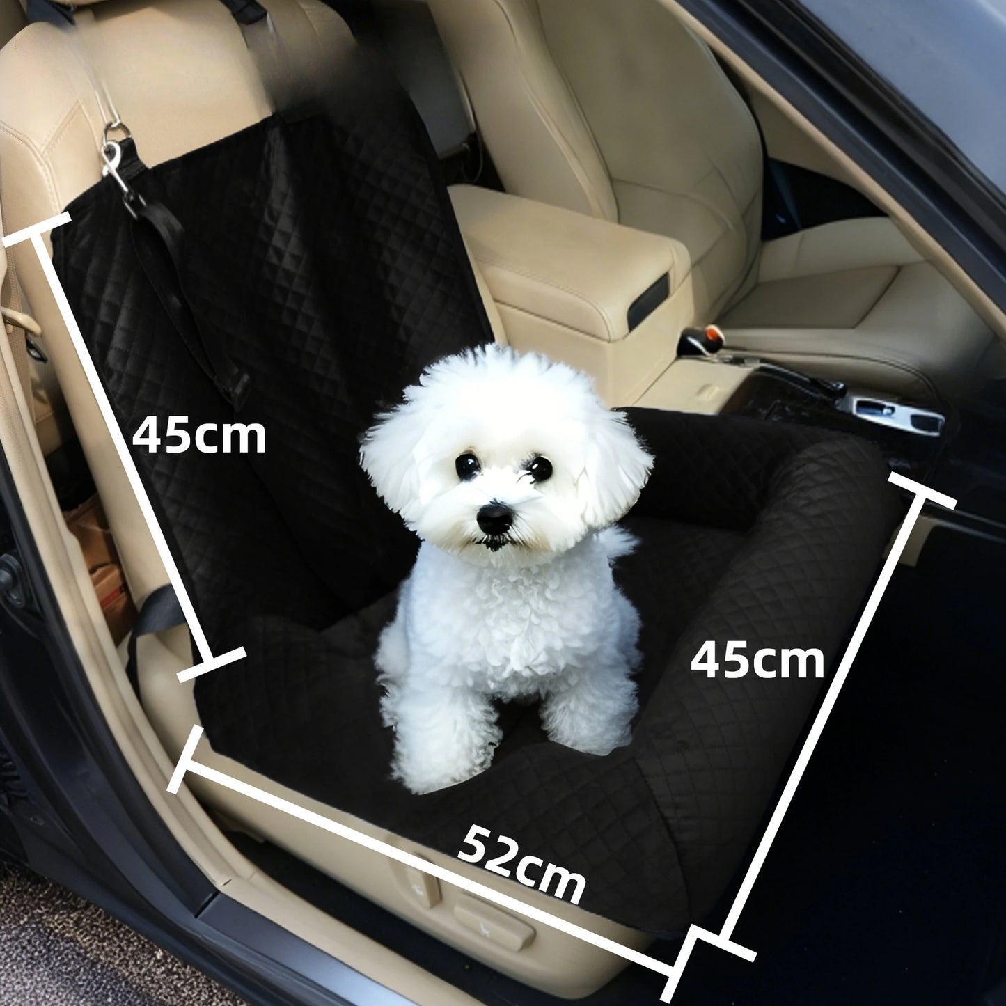 Pet car seat bed cat dog kennel removable washable outdoor car seat cushion safe comfortable suitable for both home travel use