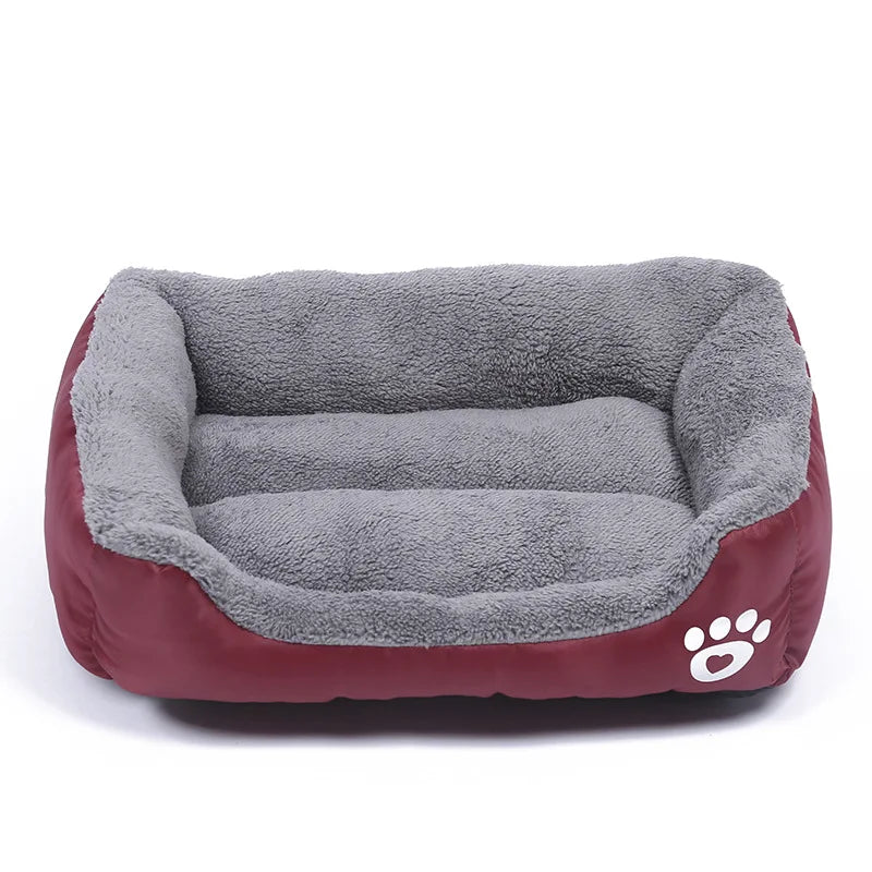 Large Dog Bed Square Plush Cat Nest Kennel All Season Washable Dog Sofa Waterproof Mattress Cat Bed for Medium Dogs Accessories