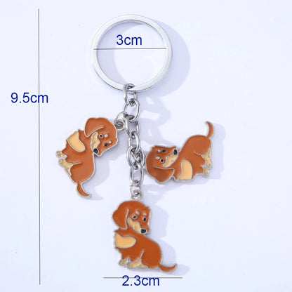 Pet dog car keychain pendant creative metal accessories key ring holiday gifts