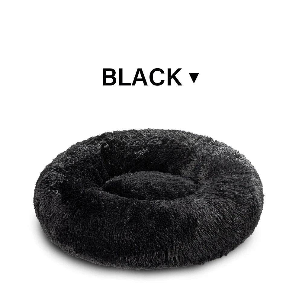 Calming Dog Bed for Small Dogs - Donut Washable Small Pet Bed, Anti-Slip Round Fluffy Plush Faux Fur Large Cat Bed