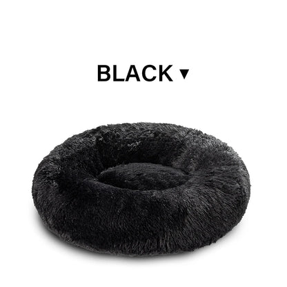 Calming Dog Bed for Small Dogs - Donut Washable Small Pet Bed, Anti-Slip Round Fluffy Plush Faux Fur Large Cat Bed