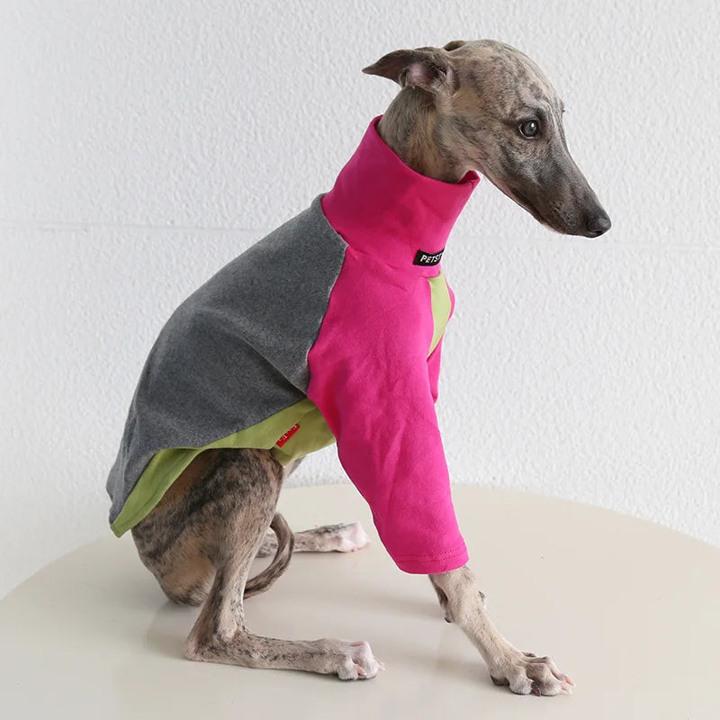 8colors Italian Greyhound Hound Two-Legged Clothes Fashionable Multicolor Soft Comfortable Elastic Fashion Patchwork Dog Clothes