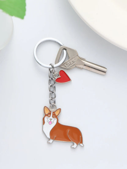 Pet dog car keychain pendant creative metal accessories key ring holiday gifts