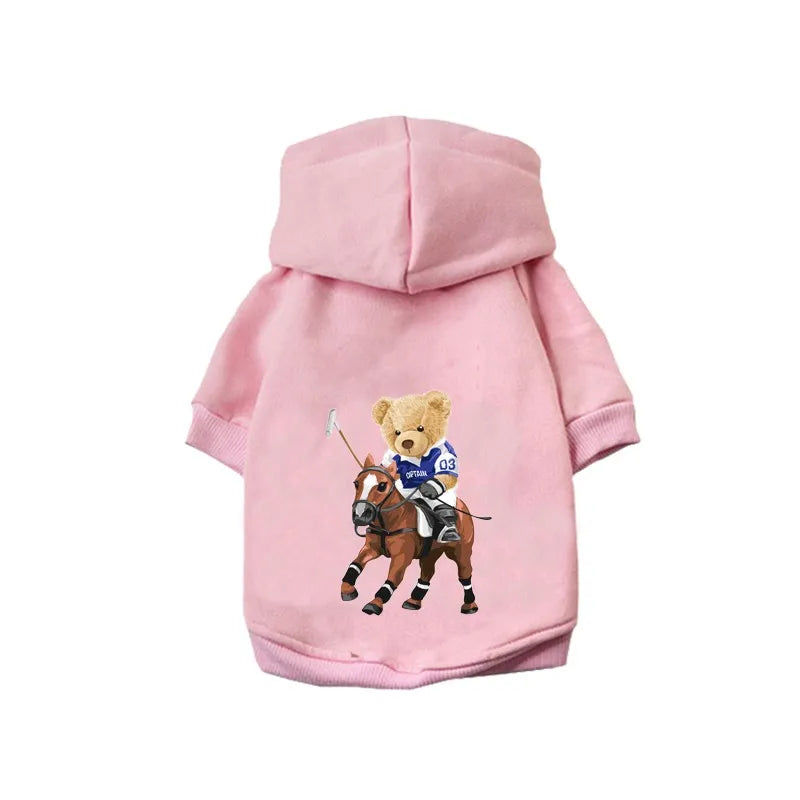 Pet Dog Clothes Autumn Winter Spring Small Medium Puppy Kitten York French Bulldog Luxury Fleece Lining Cat Pet Hoodies Perro