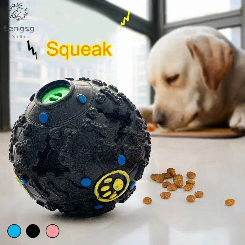 1PC Black/Blue/Pink Molars Bite Sound Toy Leaky Food Ball Dog Suitable for Large, Medium and Small Dogs Educational Toy Ball