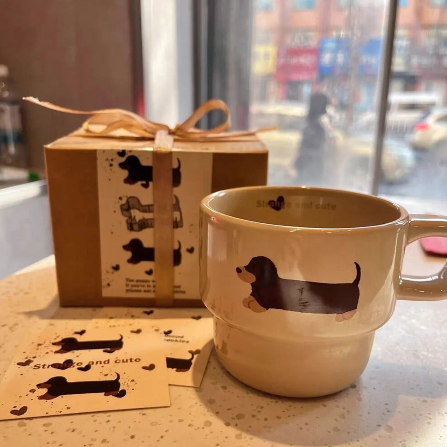 3D Ceramic Cup Cartoon Dachshund Dog Mug Funny Cute Sausage Dog Coffee Mug Fashionable Tea Coffee Cup Great Present Idea