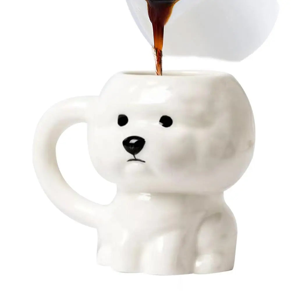 Novelty Puppy Mugs Bichon Frise Puppy Ceramic Mug Cute Creative Home Drinking Cup Coffee Cup Couple Cup Festival Gifts