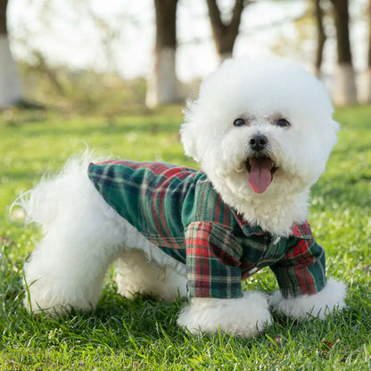 Summer Pet Shirt British Style Plaid Dog Vest Clothes For Small Dogs Chihuahua Cotton Puppy Shirts