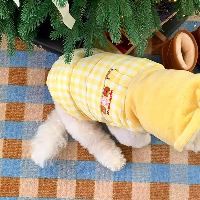 Cute Plaid Winter Dog Jacket Cotton Dog Hooded Coat Puppy Clothes Pet Warm Dog Costumes Chihuahua Dachshund Bichon Clothing 2025