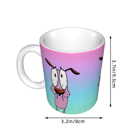 Personalized C-Courage The Cowardly Dog Coffee Mug DIY Ceramic Milk Tea Mug Cup