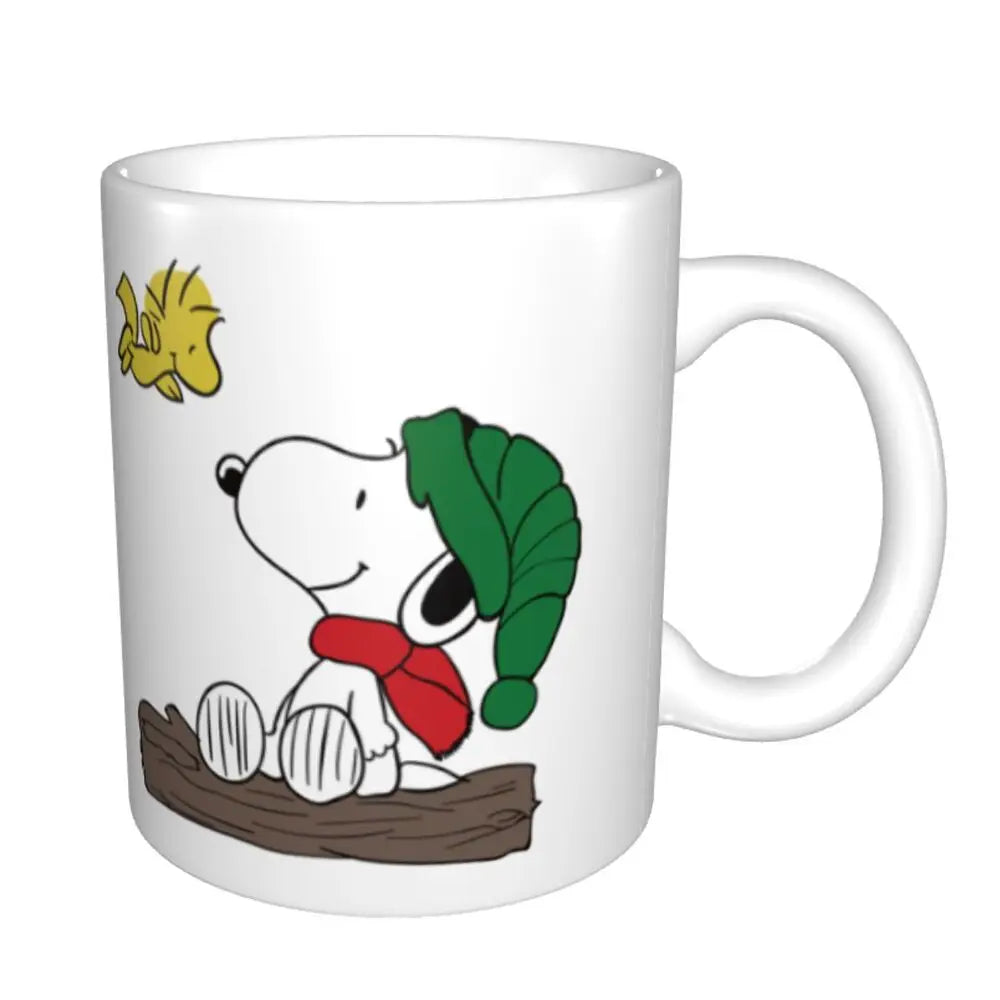 Manga Snoopy Woodstock Cartoon Dog Coffee Mug DIY Customized Ceramic Tea Milk Mug