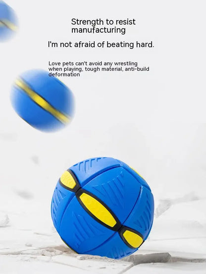 Dog Toys Bouncing Ball Throw Disc Ball with LED Light Toy Kid Outdoor Garden Basketball Game Interesting Throw UFO Disc Balls