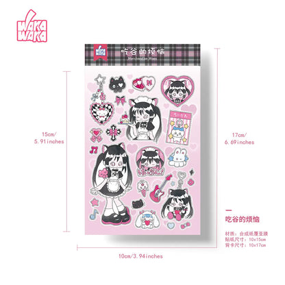 1Pc Scrapbook Material Sticker Decorative Stationery Sticker DIY Arts Crafts Album Deco Sticker Journal Planner Card Sticker