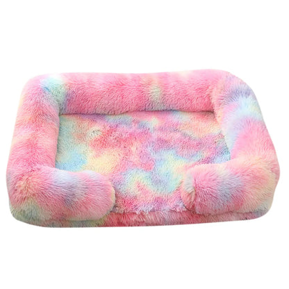 Full Filling Medium Dog Bed Half Surround Large Dog Sofa Soft Square Cat Bed Kennel Plush Puppy Nest House Accessories