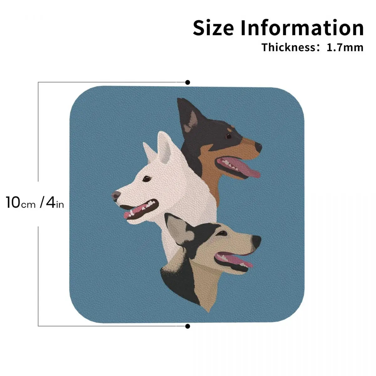 Family Of Dogs Coasters Kitchen Placemats Non-slip Insulation Cup Coffee Mats For Decor Home Tableware Pads Set of 4