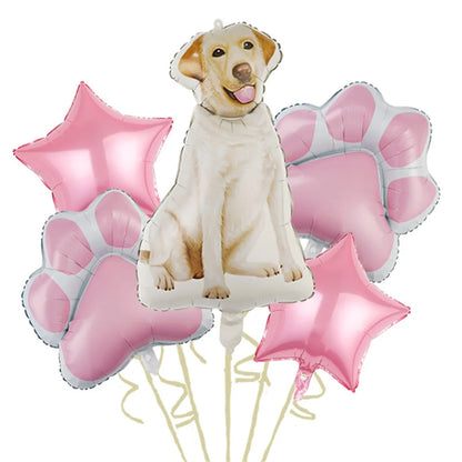 Large Dog Party Balloons Decorations Banner Pet Festivals Party Supplies Paw Bone Foil Balloons Pets Birthday Decorations