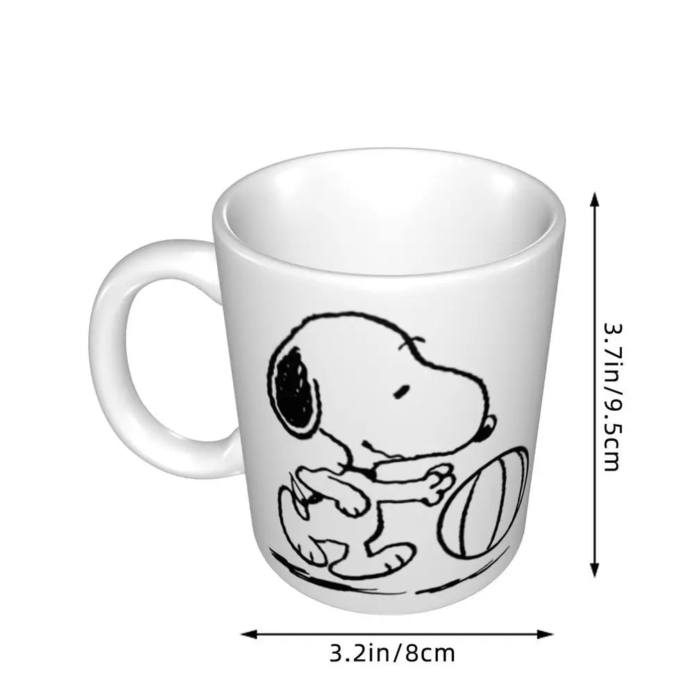 Manga Snoopy Woodstock Cartoon Dog Coffee Mug DIY Customized Ceramic Tea Milk Mug
