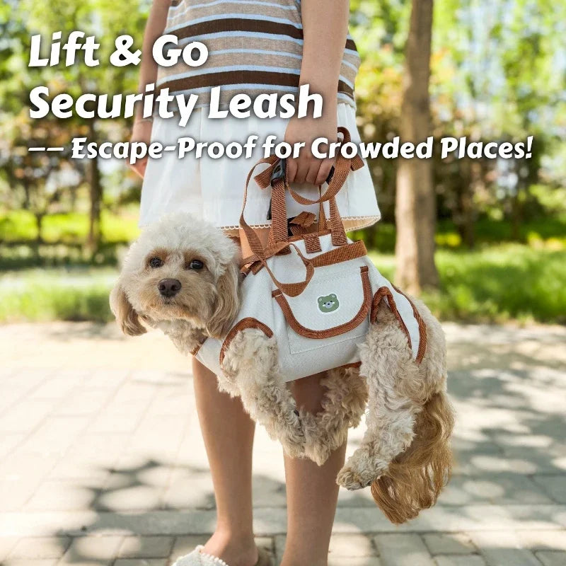 Air-Lift Carry Harness Dog Backpack - Breathe Easy No-Pull Leash for Small Dogs, Escape-Proof & Super Comfy Pet Carrier！