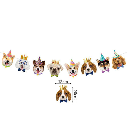 Dog Party Decoration Pet Party Tableware Plate Cup Napkin Tablecloth Birthday Party Banner