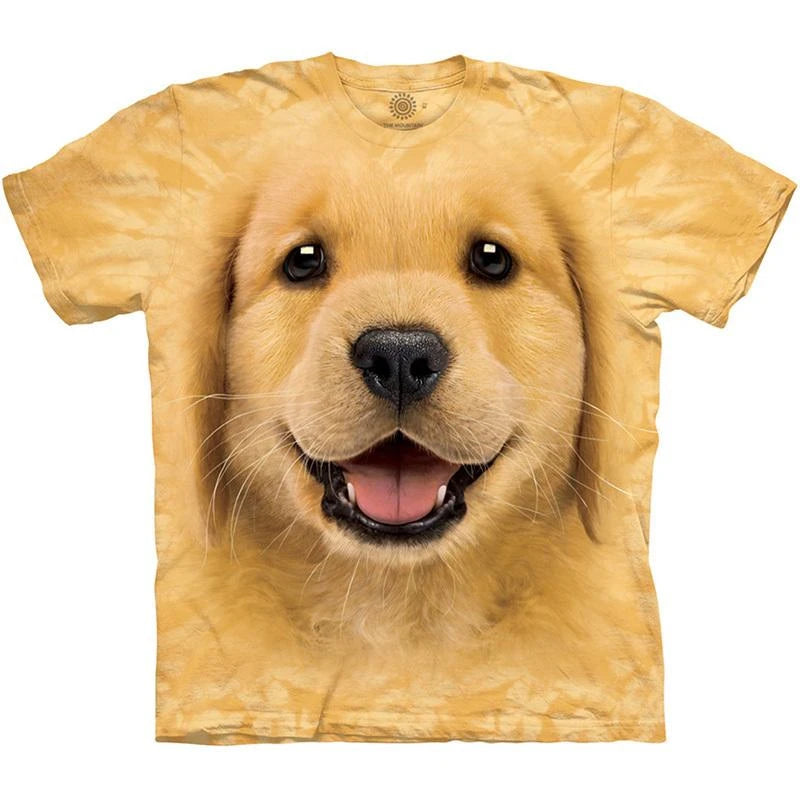 the DOG DAD - Cute Dog Face Graphics T-Shirts, Summer Fashion Short Sleeve Funny 3D Animals Printed T-Shirts, Men's Casual Loose Harajuku Tees