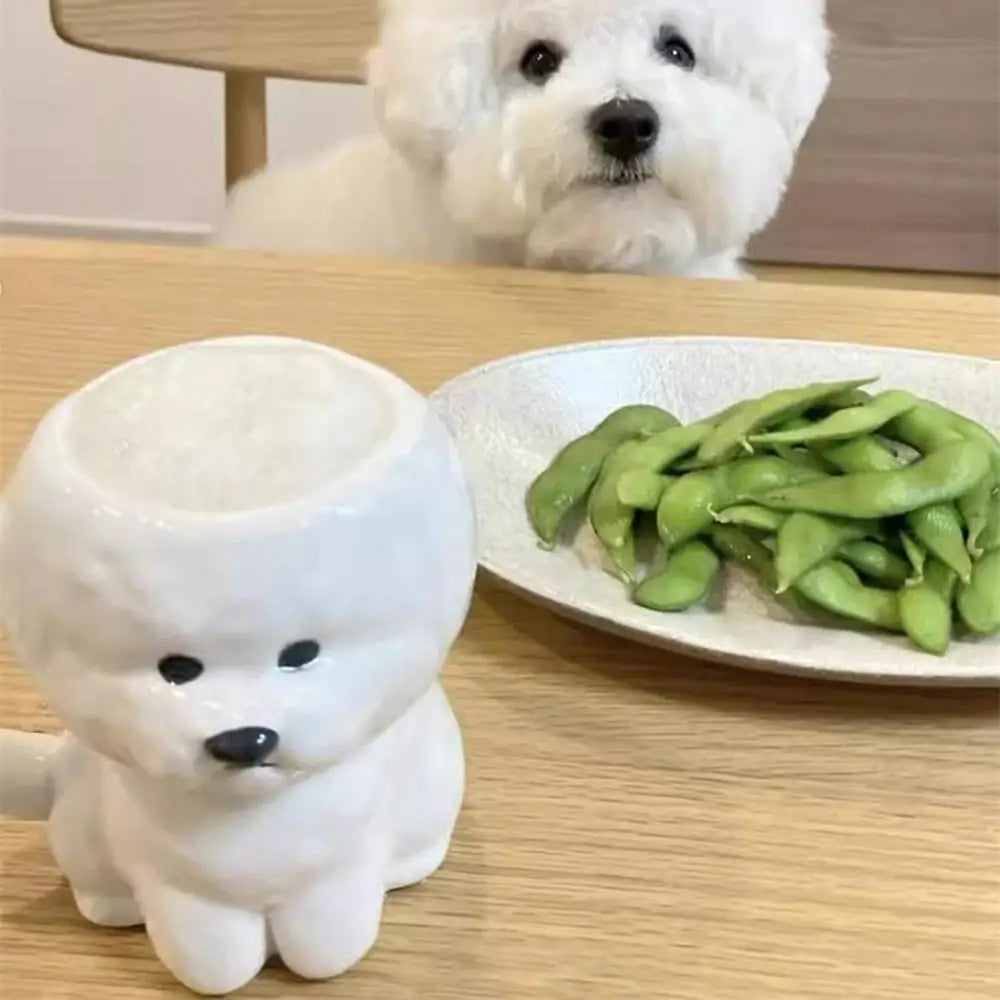 Novelty Puppy Mugs Bichon Frise Puppy Ceramic Mug Cute Creative Home Drinking Cup Coffee Cup Couple Cup Festival Gifts