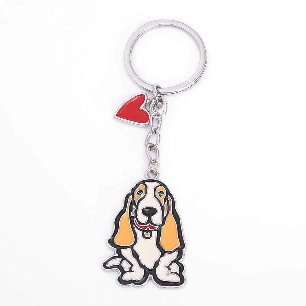 Pet dog car keychain pendant creative metal accessories key ring holiday gifts