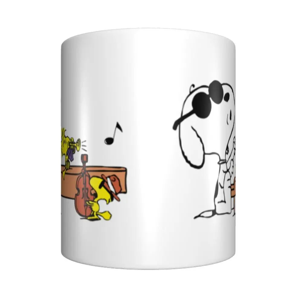 Manga Snoopy Woodstock Cartoon Dog Coffee Mug DIY Customized Ceramic Tea Milk Mug