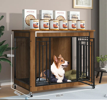 Heavy Duty Large Dogs Cage High Strength Steel Wood Easy To Install Dog Crate Pet Dog Kennel