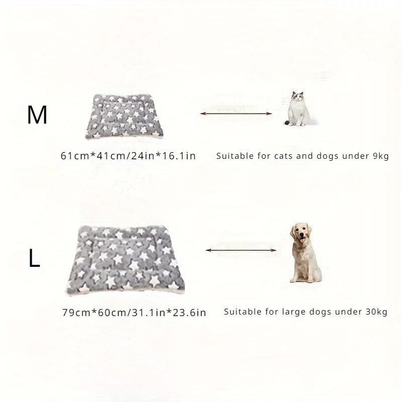 1pc Ultra-Soft Thermal Dog Crate Pad | Winter Heated Pet Bed Mat with Orthopedic Support for Warm Sleeping