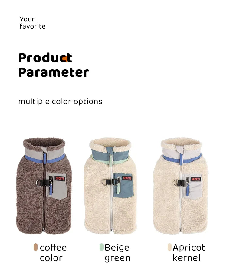 Warm Fleece Pet Clothes for Small Medium Dogs Vest with D ring Puppy Outfits French Bulldog Yorkies Poodle Costumes Pug Coats