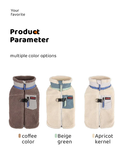 Warm Fleece Pet Clothes for Small Medium Dogs Vest with D ring Puppy Outfits French Bulldog Yorkies Poodle Costumes Pug Coats