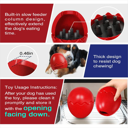 Dog Chew Toys Larger Dinosaur Egg Shape Pet Toys Slow Feeder Clean Teeth Interactive Food Cups Release Anxiety Dog Accessories