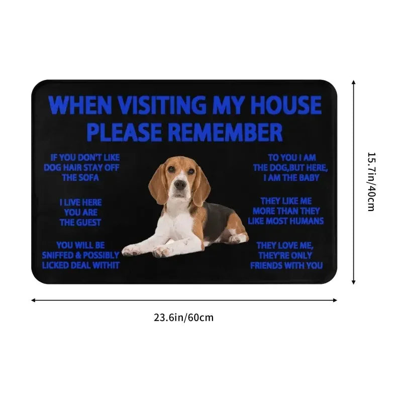 Beagle Dog Doormat Non-Slip Kitchen Bath Mat Living Room Door Floor Entrance Carpet Rug