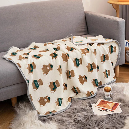 Pet Blanket Soft Flannel Dog Blanket Warm Comfortable Pet Bed Sheet Mat Cartoon Cute Cat Dog Sleeping Blanket Pet Supplies