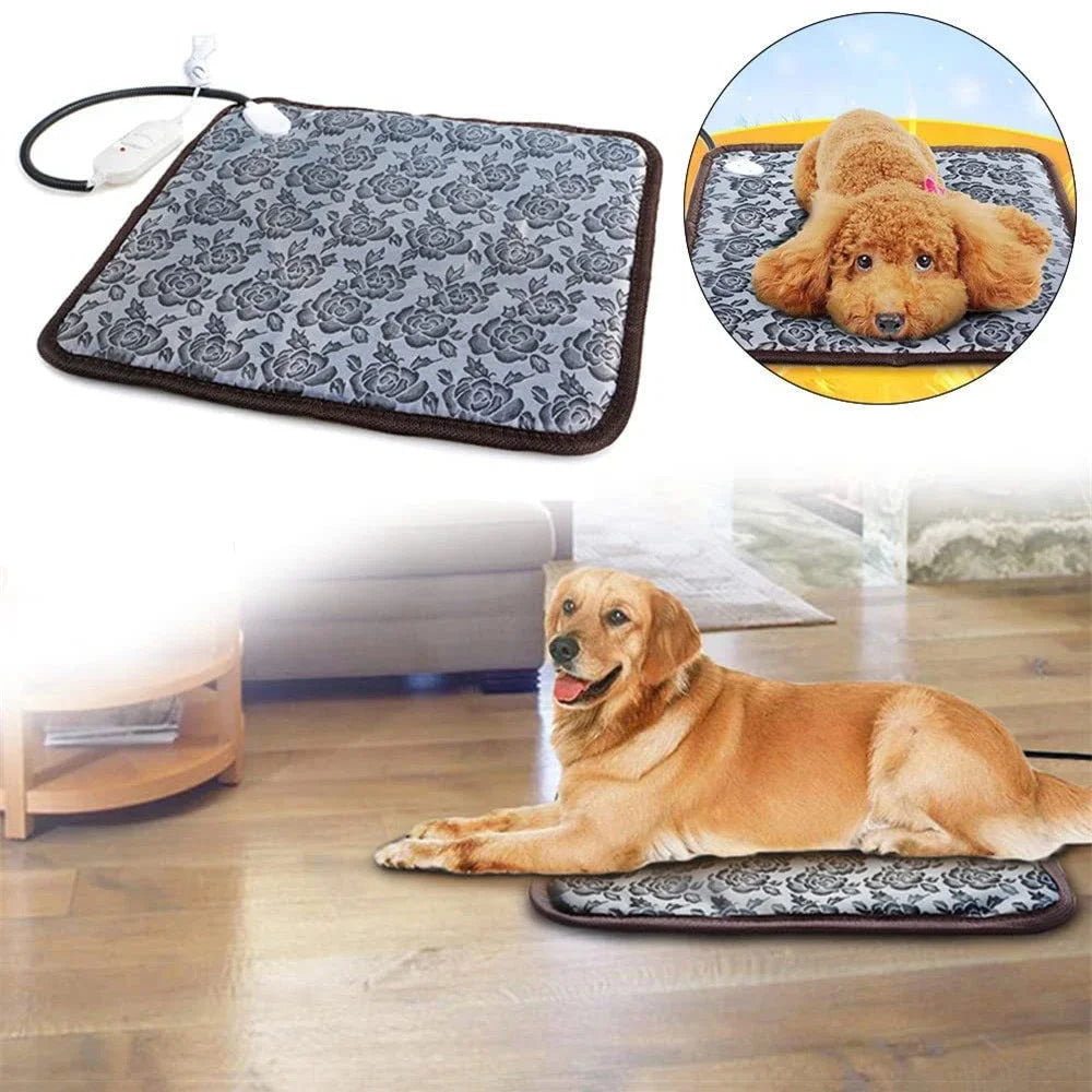 Pet Electric Blanket Winter Warming Pad Cat Dog Heated Nest Waterproof Warmer Power-Off Protection Bite-Resistant Mat Bed Gift