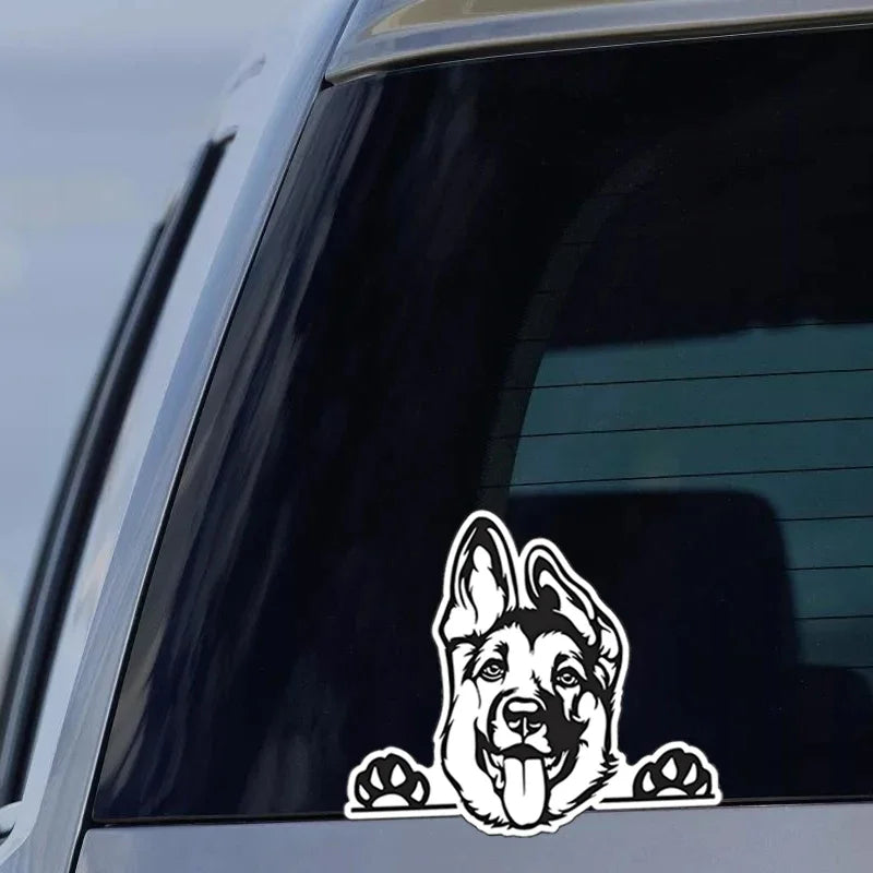 1pc German Shepherd Tongue Out Dog Breed Car Stickers For Laptop Water Bottle Phone Car Motorcycle Vehicle Bumpers Crafts Decals