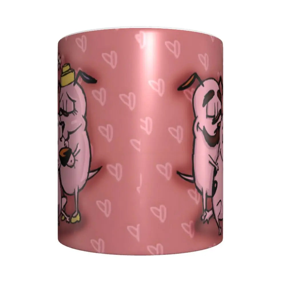 Personalized C-Courage The Cowardly Dog Coffee Mug DIY Ceramic Milk Tea Mug Cup