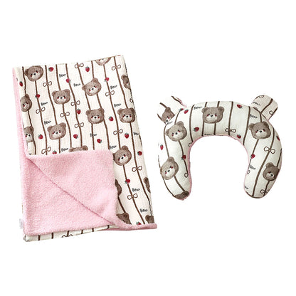 Cozy Dog Bed Pillow with Matching Blanket Reversible Plush Pillow  Blanket Combo Non-Slip Pet Mat for Crates, Floors, or Travel