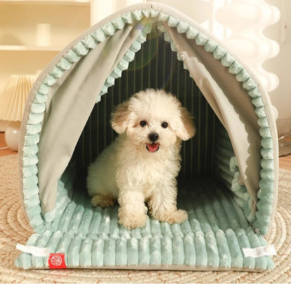 the BROADWAY DOGGY - Winter Warm Thick Dog Bed, Enclosed Spacious Large Space Pet Dog Bed Suitable for All Seasons, Soft and Comfortable Cat/Dog Tent