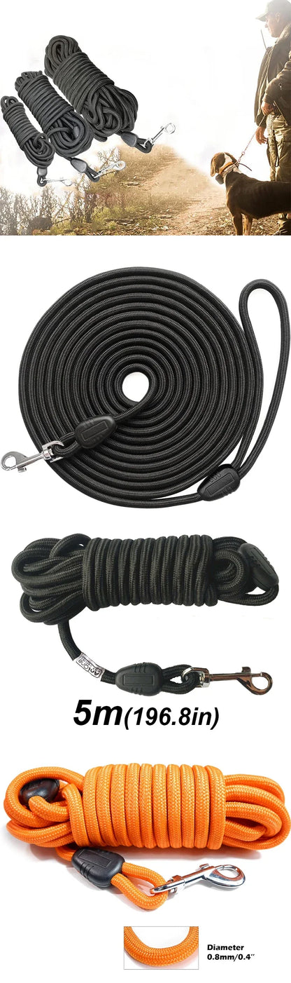 the PROTRAIN HEAVY-DUTY LEASH - 5M/10M/15M Heavy Duty Nylon Dog Leash - Ideal for Recall & Agility Training, Tailored, Suitable for Medium to Large Dogs