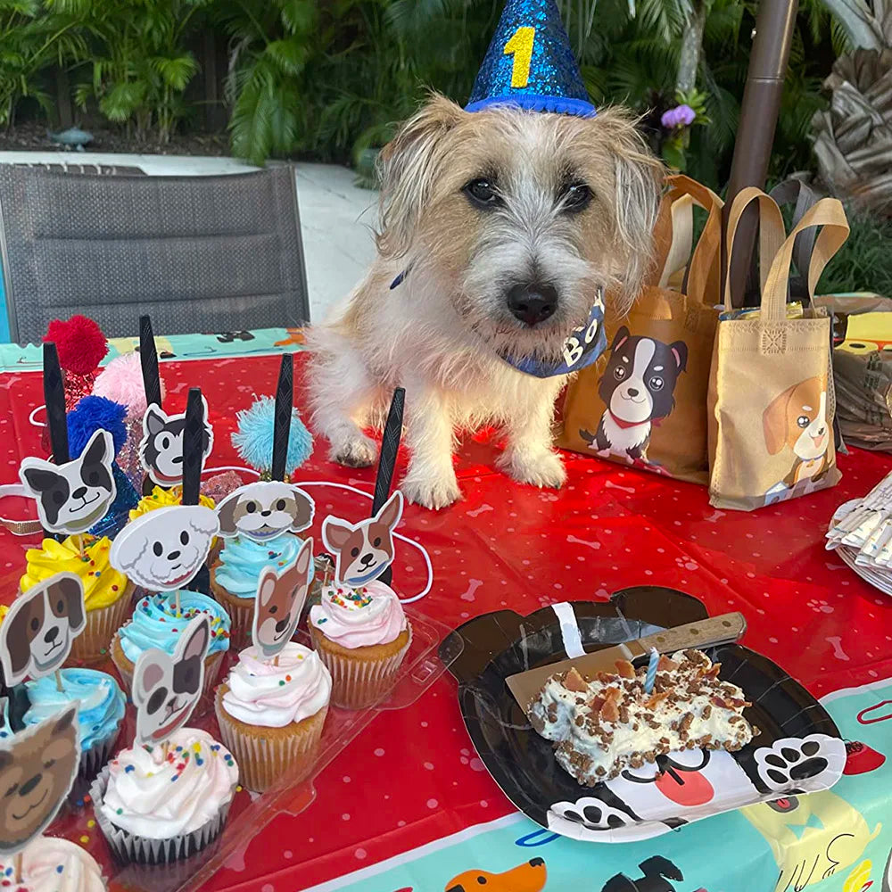 Pet Dog Cupcake Toppers Pet Dog Themed Birthday Party Supplies Dogs Face Cake Toppers Puppy Theme Birthday Party Decorations