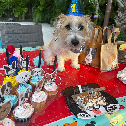 Pet Dog Cupcake Toppers Pet Dog Themed Birthday Party Supplies Dogs Face Cake Toppers Puppy Theme Birthday Party Decorations