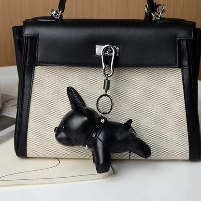 Hip Hop Pitbull Key Chain Charm PU leather Dog Key Pendant Fashion Women's Bag Charm Accessories Car Key Ring Pendant