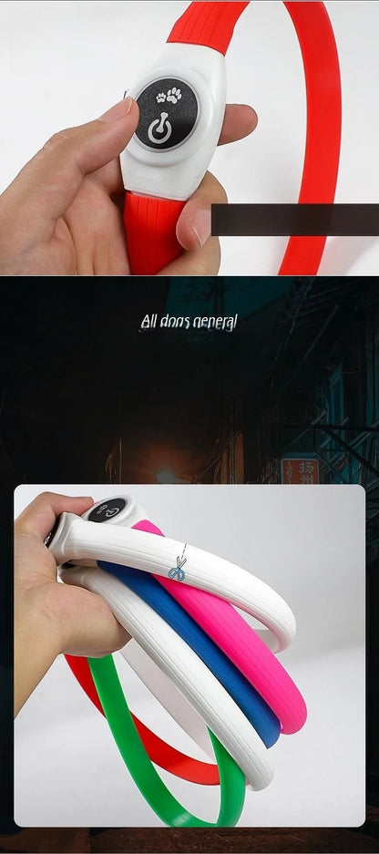 the NIGHTBEAM GLOW COLLAR - New Led Luminous Dog Collar, PVC Waterproof for Large/Medium/Small Dogs, Collar USB Light Night Safety, Pet Glowing Accessories