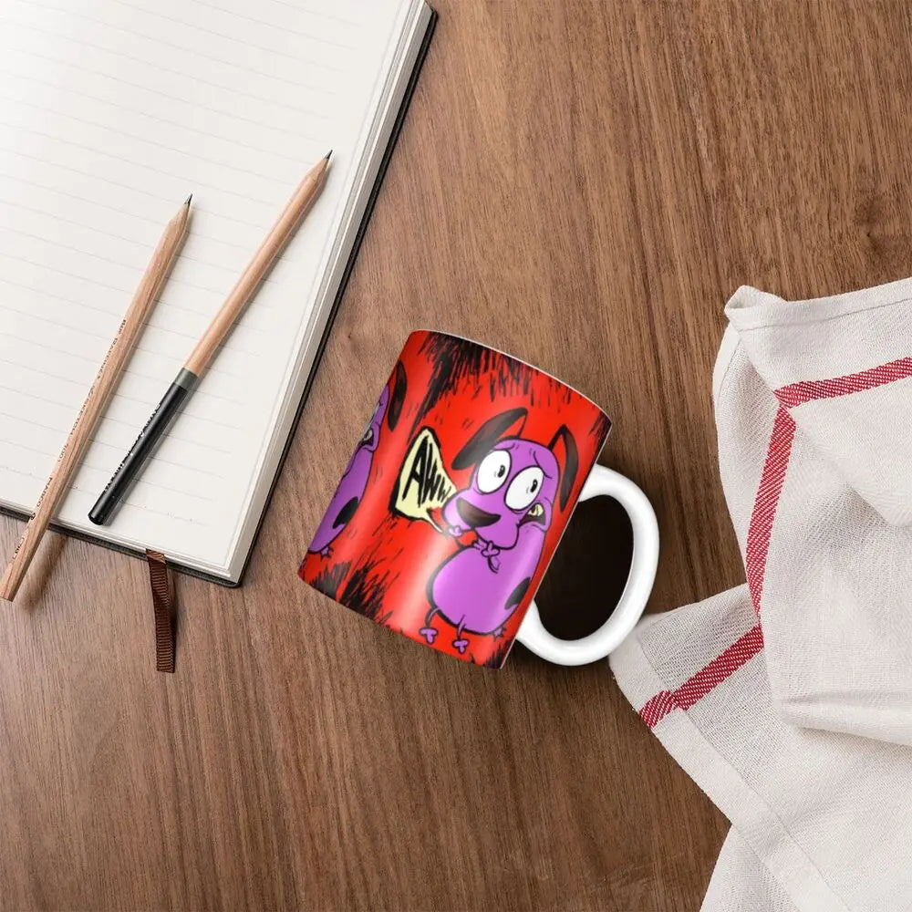 Personalized C-Courage The Cowardly Dog Coffee Mug DIY Ceramic Milk Tea Mug Cup