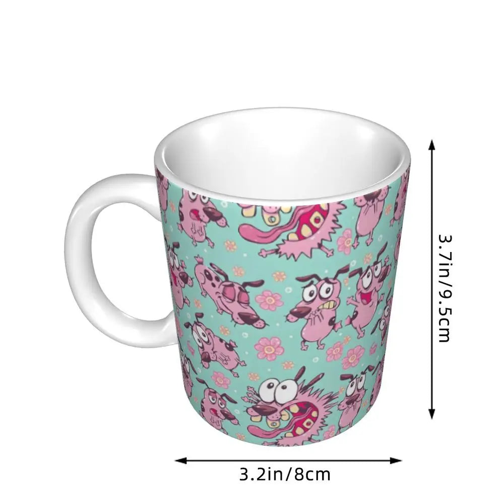 Personalized C-Courage The Cowardly Dog Coffee Mug DIY Ceramic Milk Tea Mug Cup