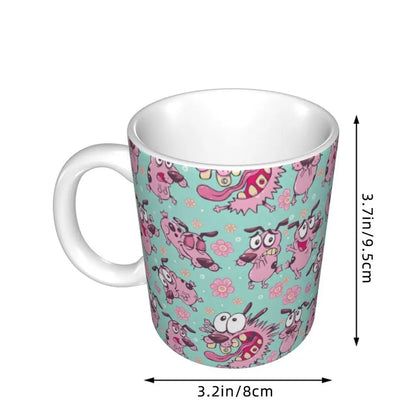 Personalized C-Courage The Cowardly Dog Coffee Mug DIY Ceramic Milk Tea Mug Cup