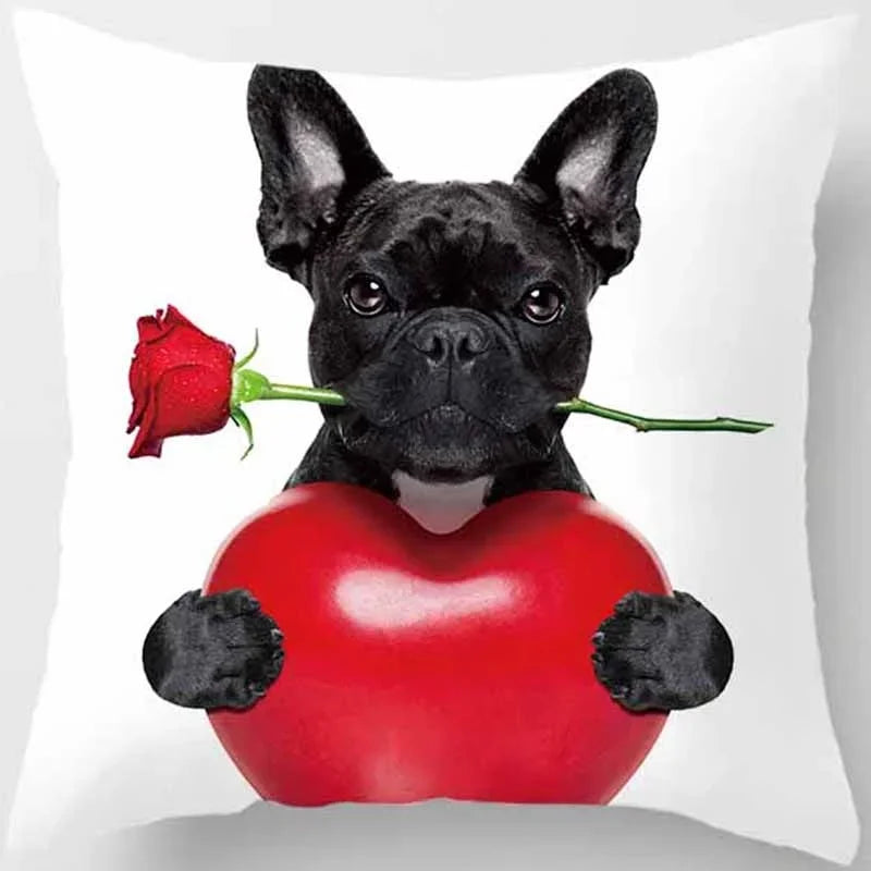 Funny Cartoon Dog Print Pillowcase Home Decor Car Sofa Cushion Cover (45cm*45cm)